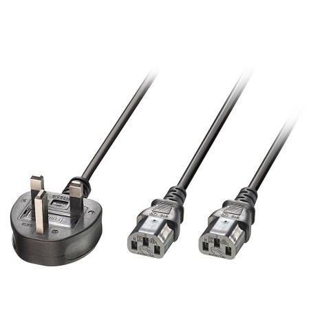 Lindy 2.5M UK 3 Pin Plug to 2X C13 - Durable Power Cable for Optimal Connectivity